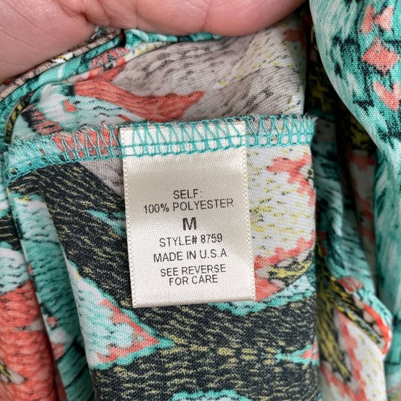 Altar'd State Dress M Aqua Coral Southwest Aztec Flowy Comfortable Maxi Long - Picture 7 of 13